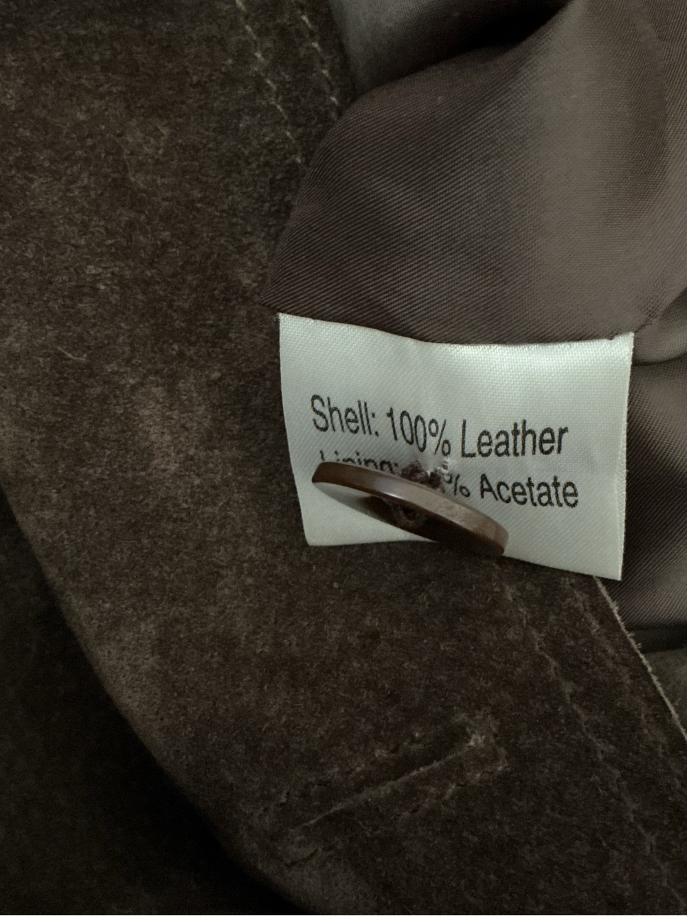 Women's Dark Brown Suede Button-Front Leather Jacket - Picture 9 of 10